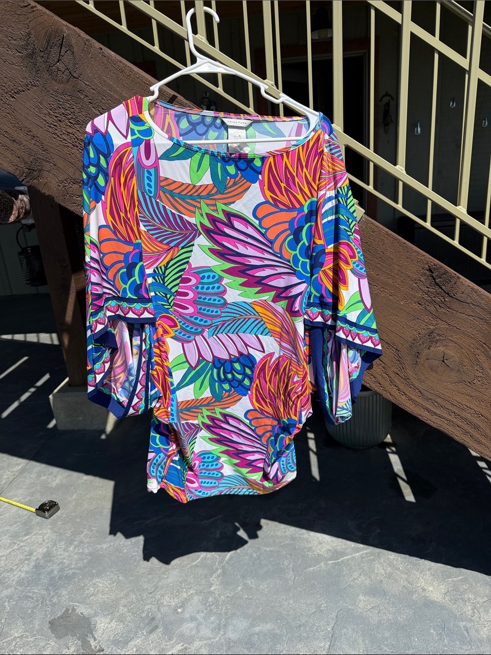 Trina Turk size MED cover up. Vibrant Multicolor Floral Print Tunic Top